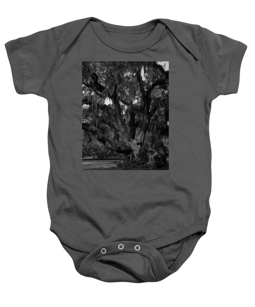 Brunswick Baby Onesie featuring the photograph Lover's Oak by John Simmons