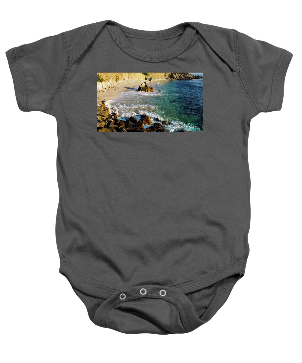 Lover's Point Baby Onesie featuring the photograph Lover's Point Beach by Dr Janine Williams