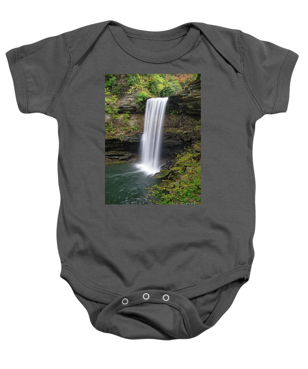 Greeter Falls Baby Onesie featuring the photograph Lower Greeter Falls 11 by Phil Perkins