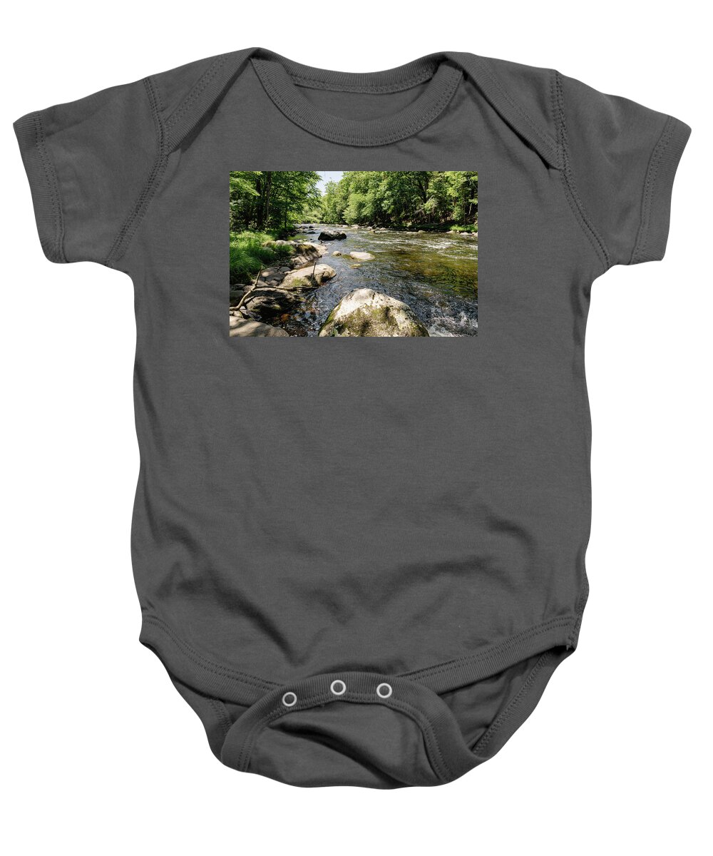 River Baby Onesie featuring the photograph Lower Mongaup River by Amelia Pearn