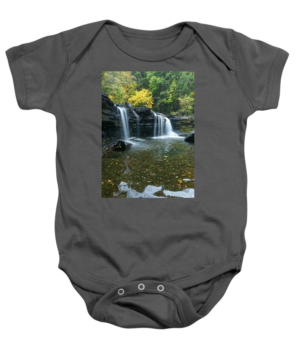 Waterfall Baby Onesie featuring the photograph Lower Potter's Falls 27 by Phil Perkins