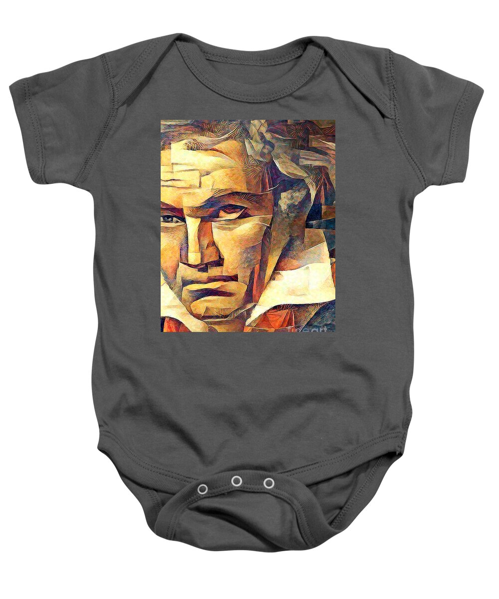 Wingsdomain Baby Onesie featuring the photograph Ludwig van Beethoven Contemporary Art 20210720 v2 by Wingsdomain Art and Photography