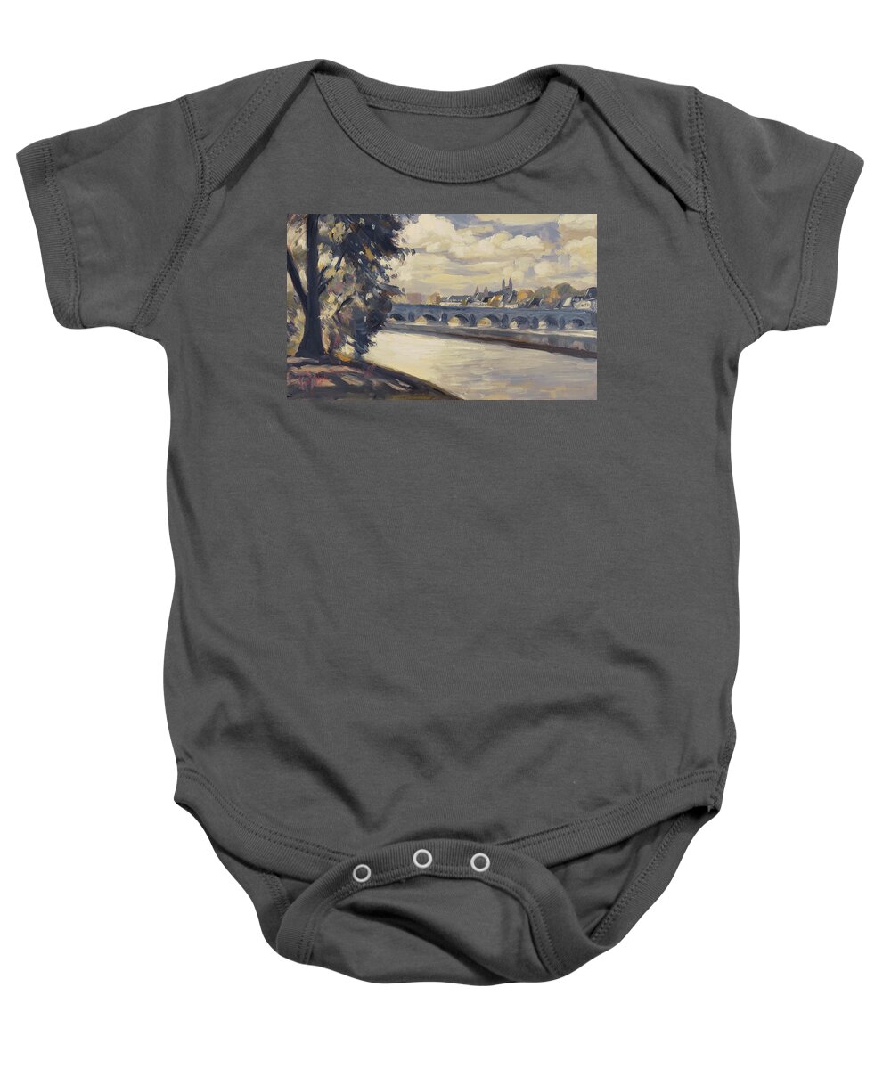 Maastricht Baby Onesie featuring the painting Maastricht seen from Wyck by Nop Briex