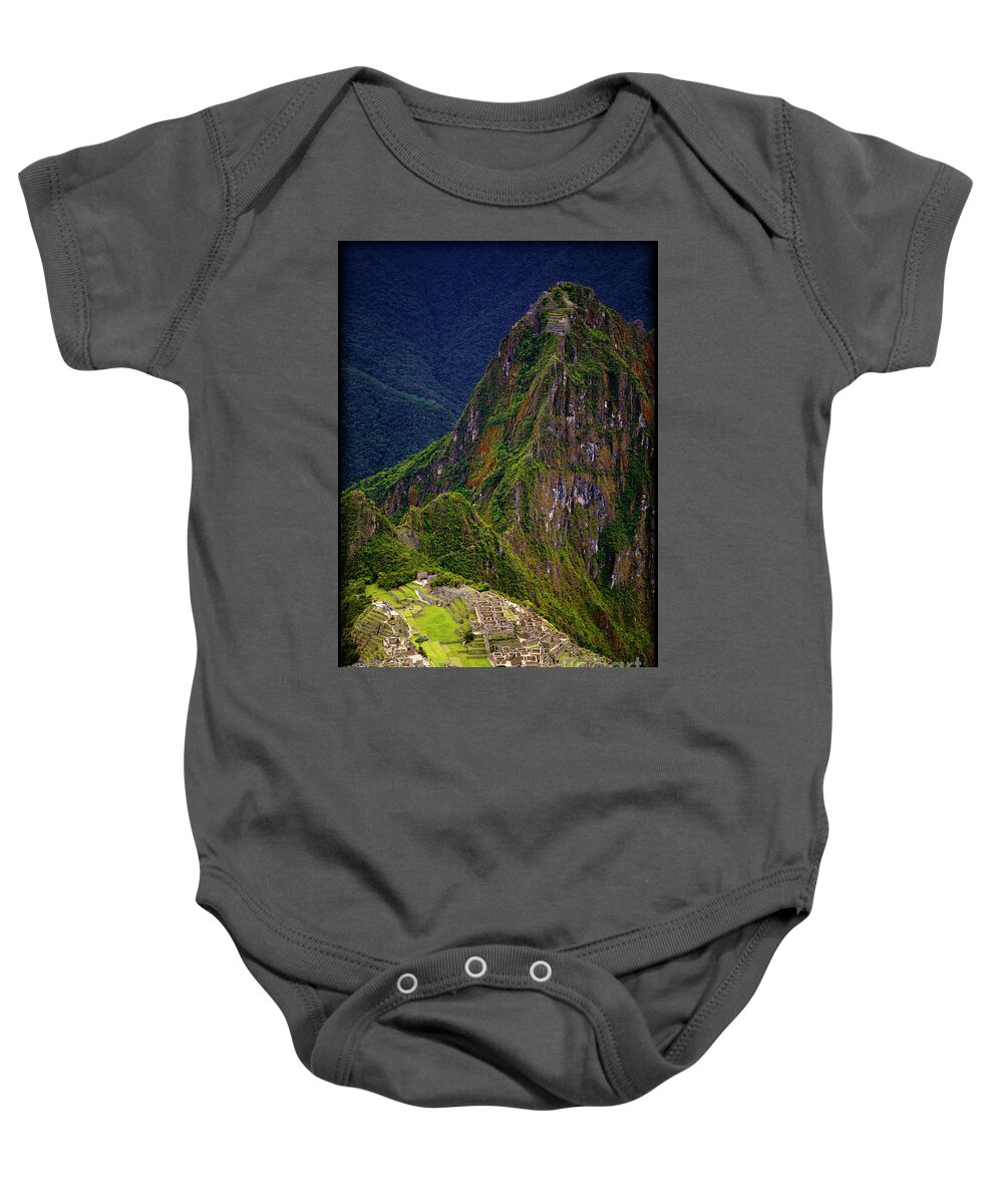 Machu Picchu Baby Onesie featuring the photograph Machu Picchu and Huayna Picchu by David Little-Smith