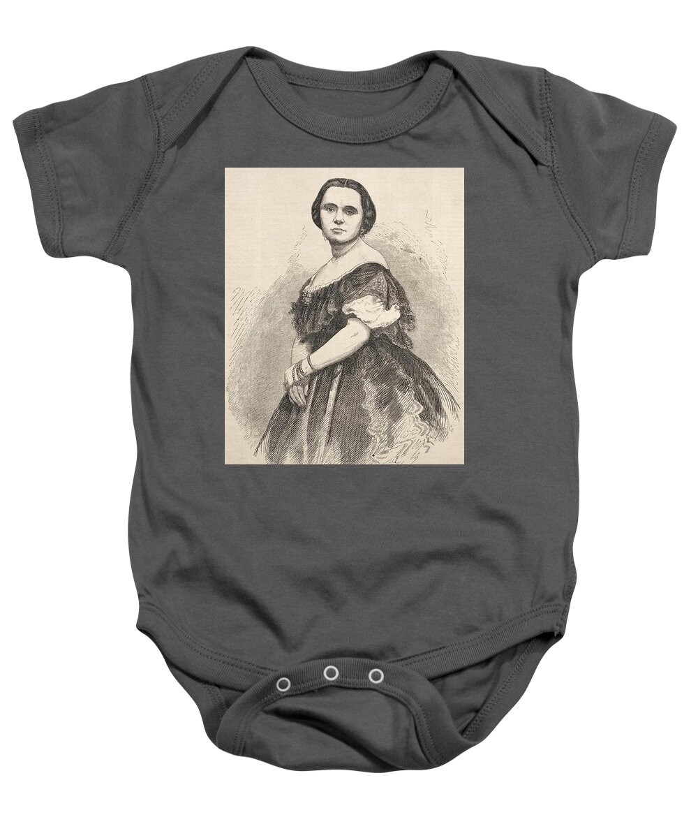 Winslow Homer Baby Onesie featuring the drawing Madame Laborde, the Prima Donna by Winslow Homer