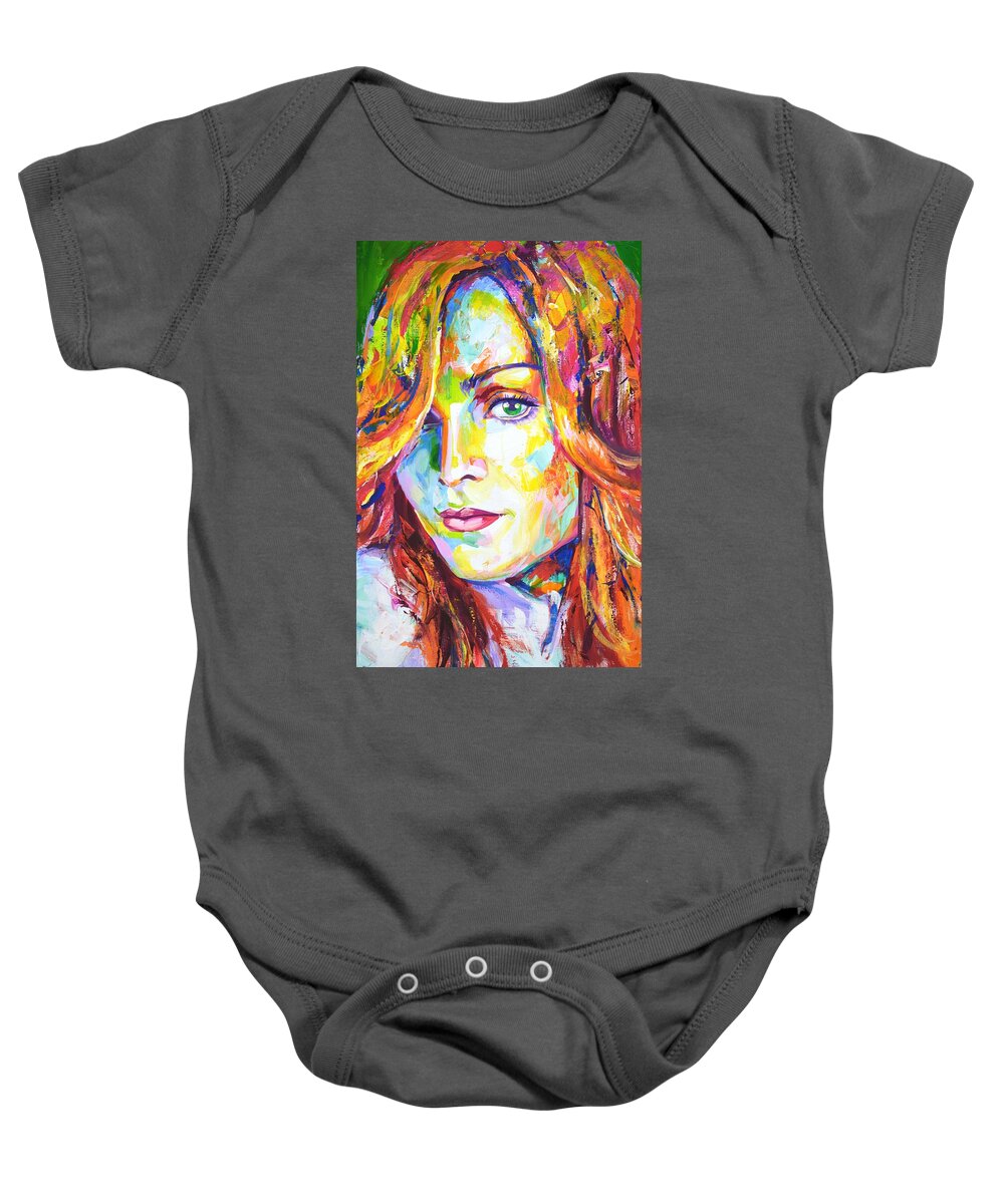 Madonna Baby Onesie featuring the painting Madonna by Iryna Kastsova