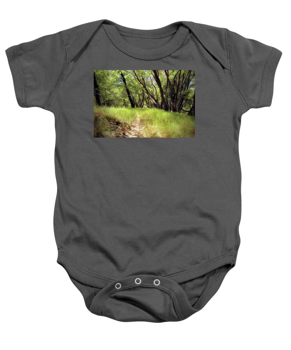 Madrone Forest Baby Onesie featuring the photograph Madrone Trail by John Parulis