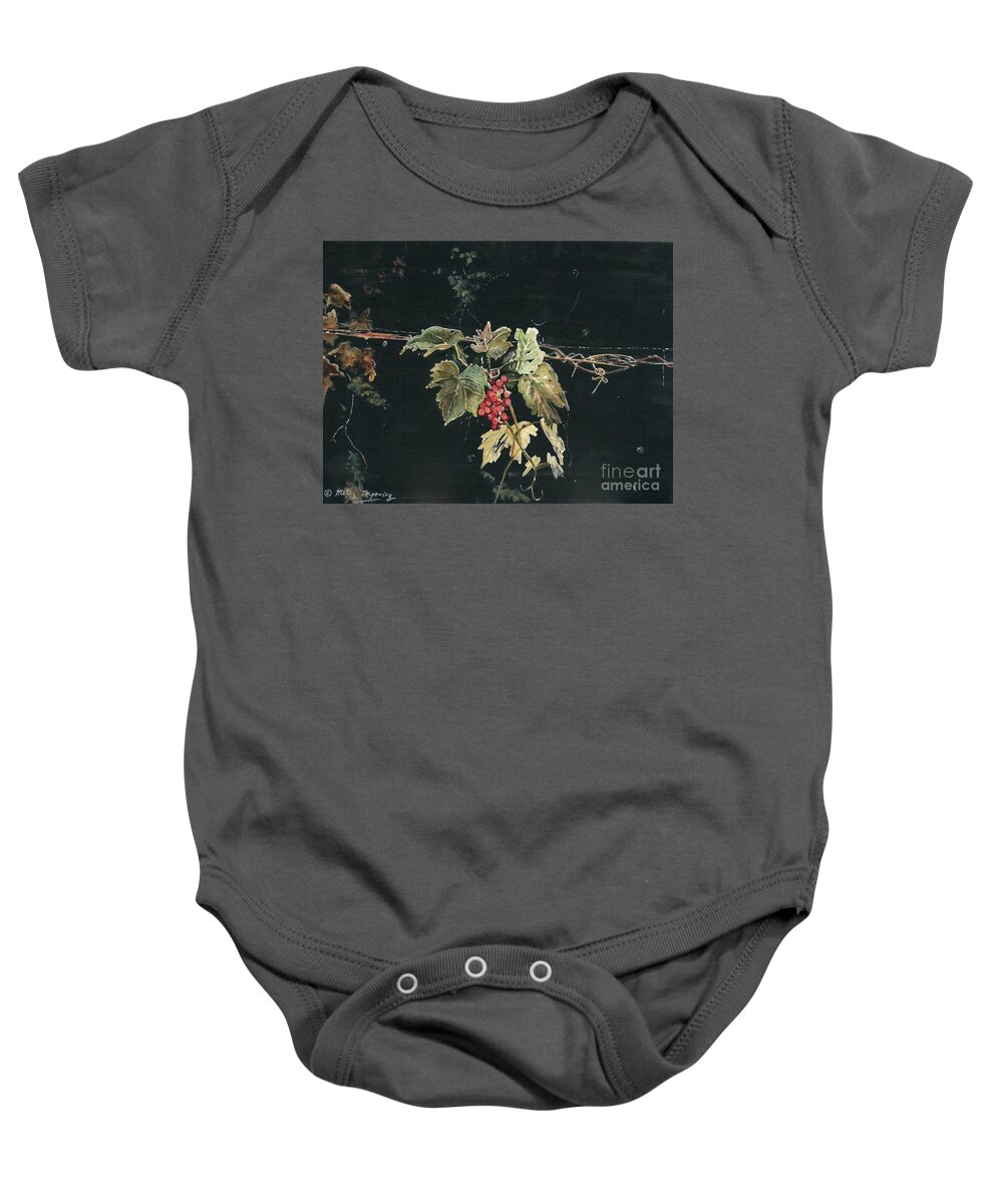 Magic In The Darkness Baby Onesie featuring the painting Magic In The Darkness by Melly Terpening