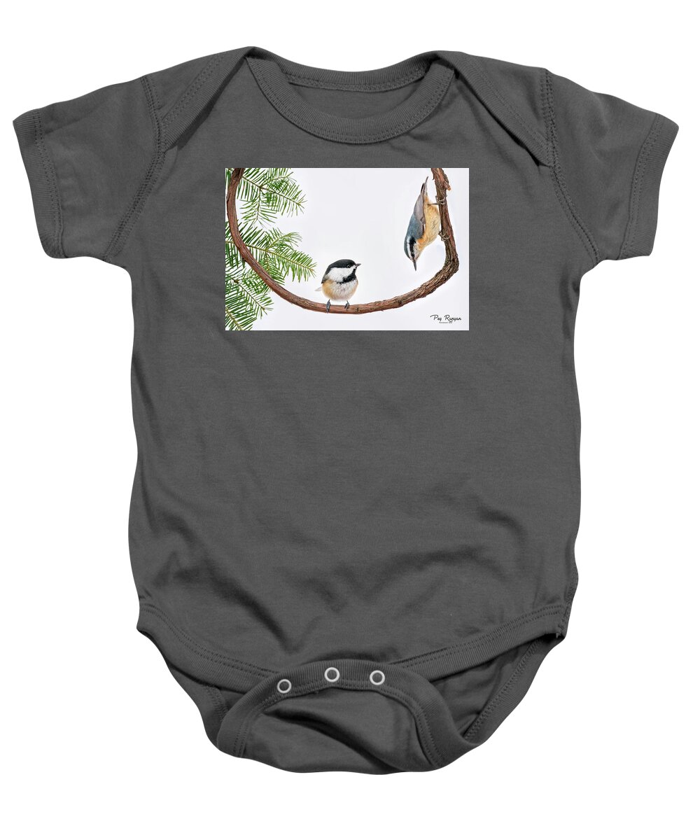 Birds Baby Onesie featuring the photograph Making an Entrance? by Peg Runyan