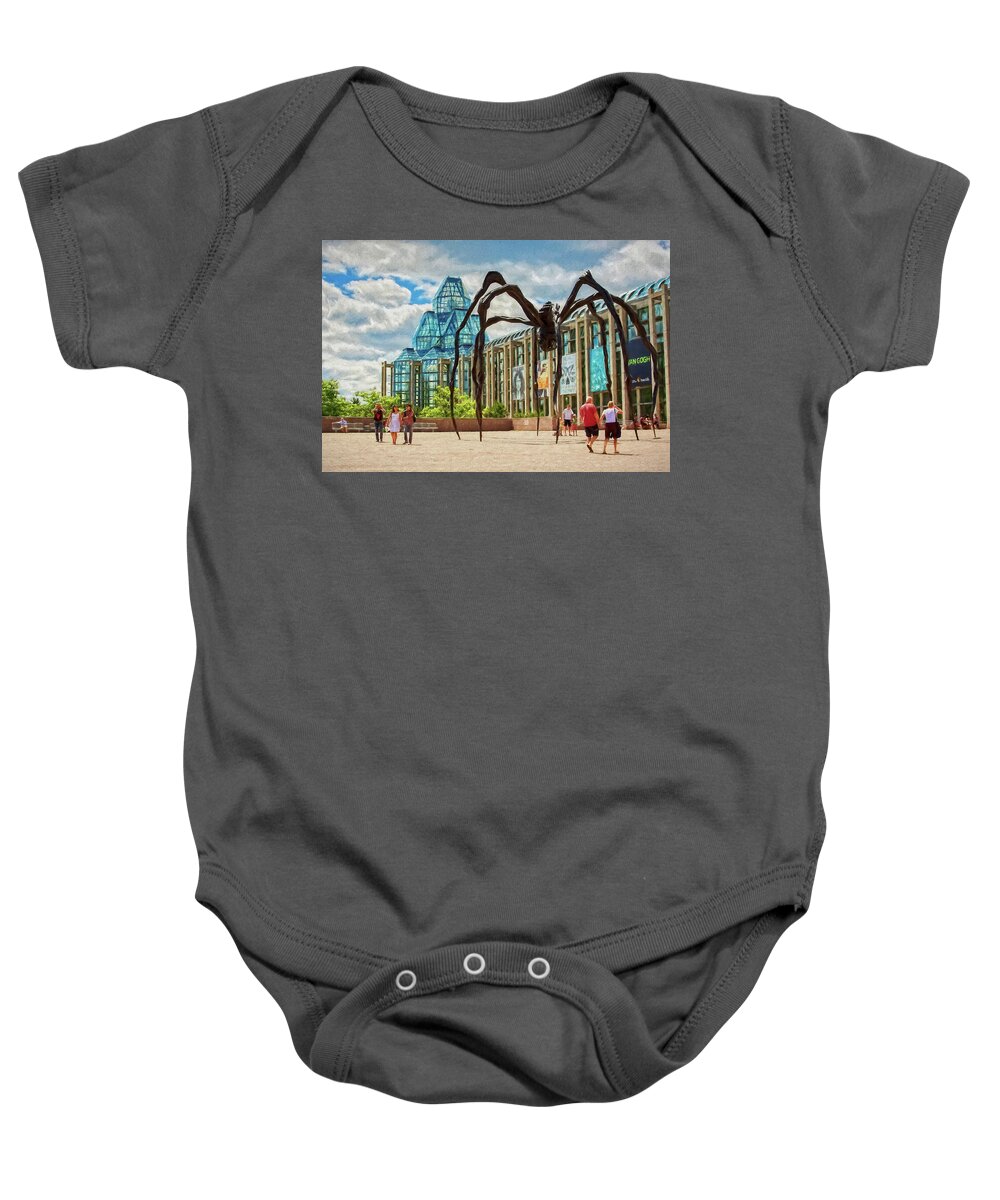 Maman Baby Onesie featuring the photograph Maman Spider Sculpture, Ottawa by Tatiana Travelways