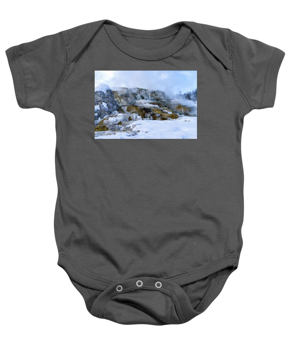 Yellowstone National Park Baby Onesie featuring the photograph Mammoth Hot Springs I by Cheryl Strahl