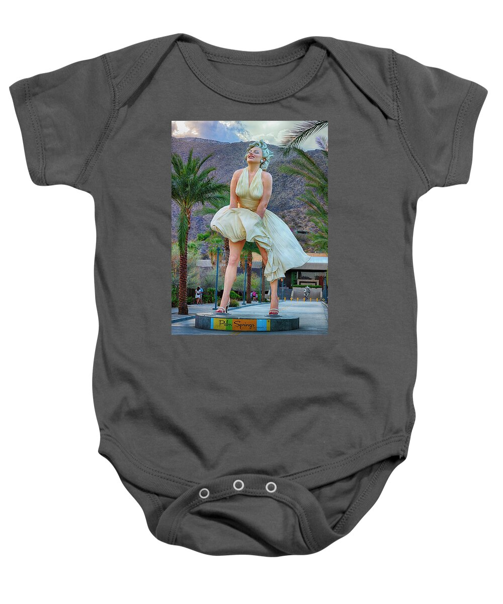 Created In 2011 Baby Onesie featuring the photograph Marilyn the Statue by Jay Heifetz