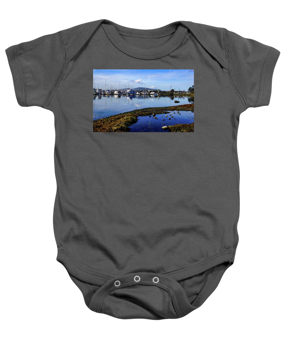 Cap Sante Baby Onesie featuring the photograph Marina North by Tim Dussault