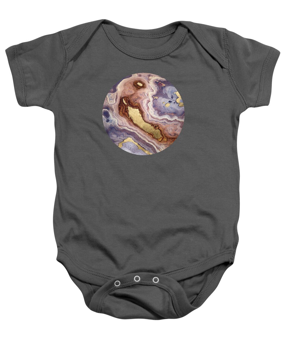 Mauve Baby Onesie featuring the digital art Mauve Agate by Spacefrog Designs