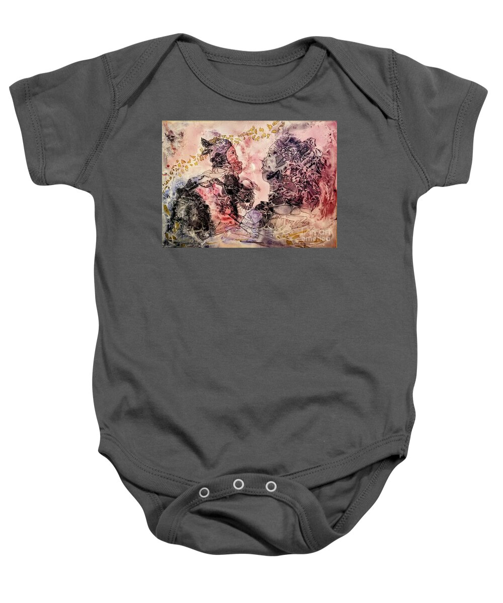 Abstract Baby Onesie featuring the painting Maya by Eileen Kelly