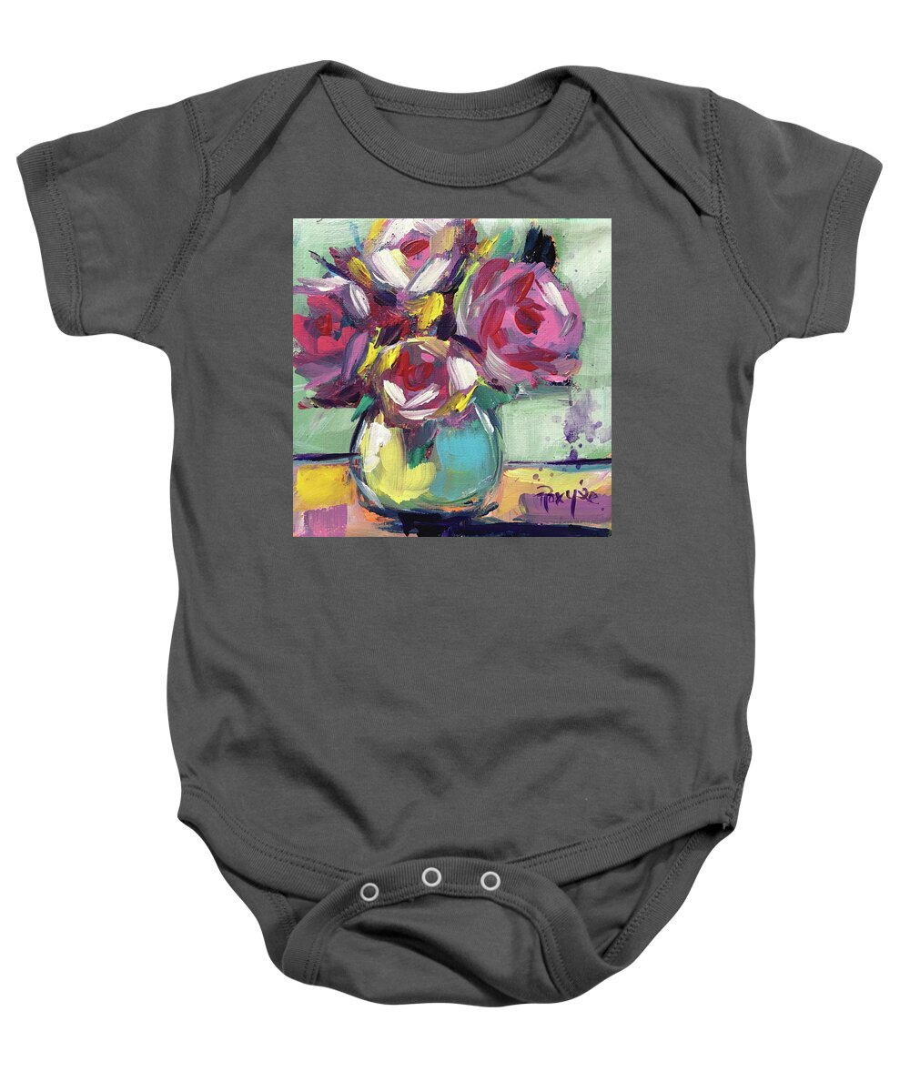 Roses Baby Onesie featuring the painting Midday Roses by Roxy Rich