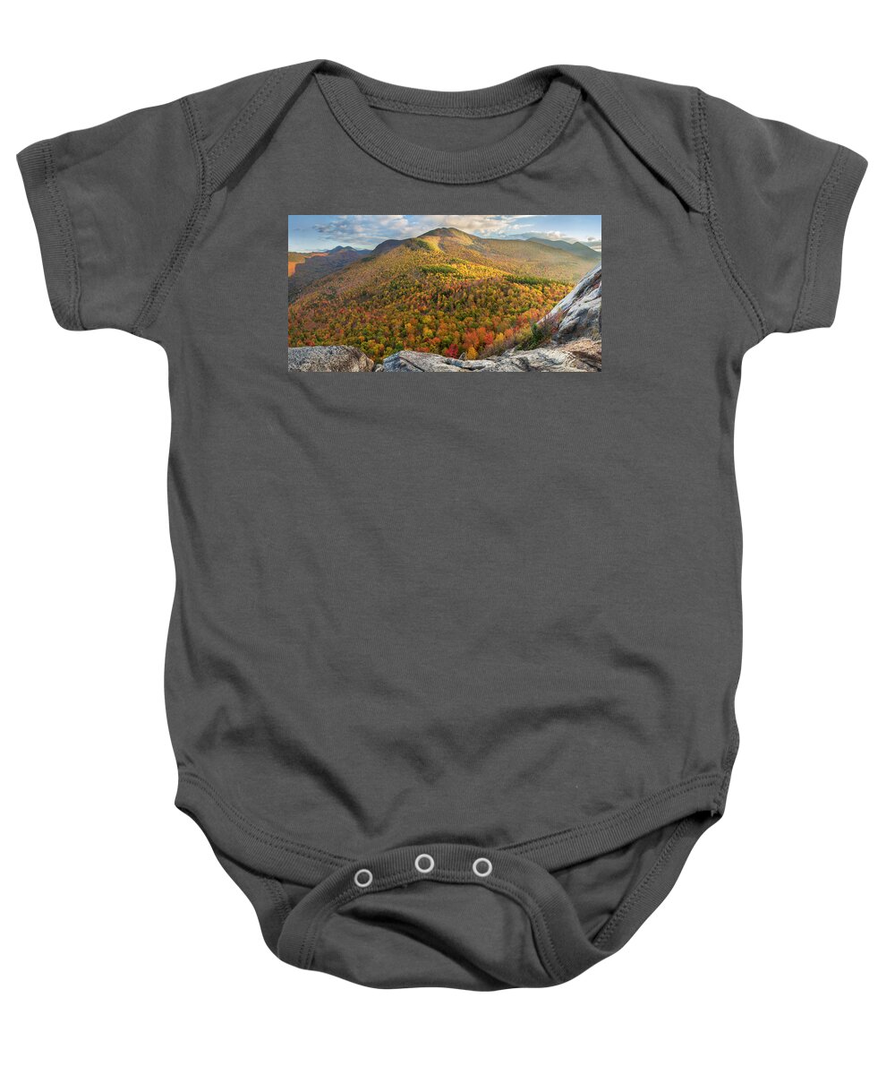 Middle Baby Onesie featuring the photograph Middle Sugarloaf Autumn Glow by White Mountain Images
