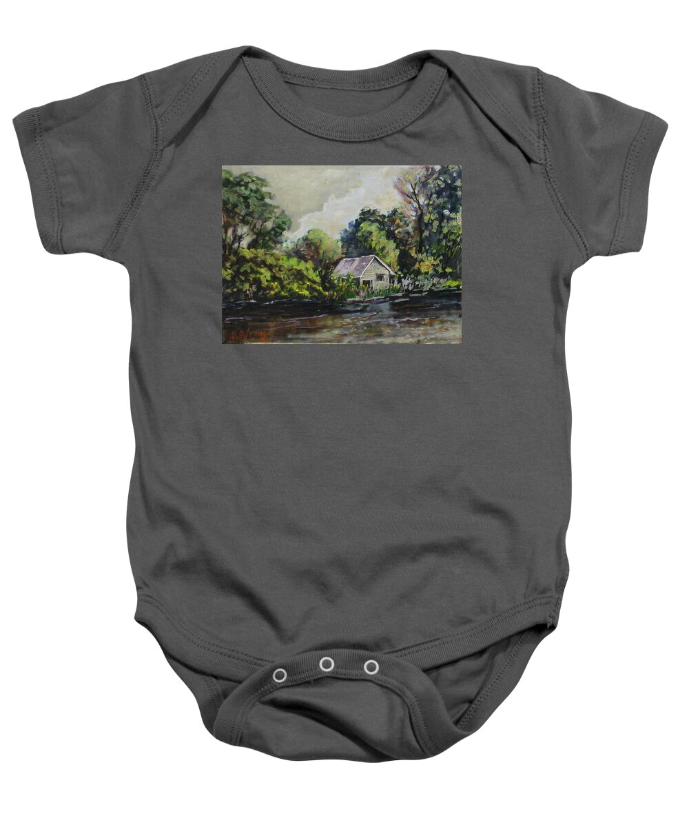  Baby Onesie featuring the painting Milwaukee River 2 by Douglas Jerving
