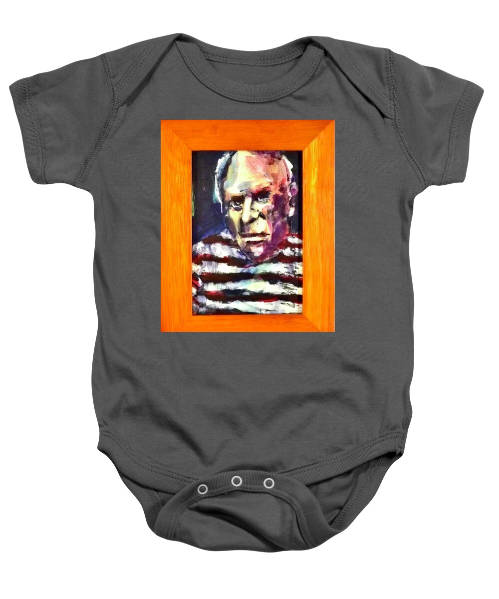 Painting Baby Onesie featuring the painting Mini Pablo by Les Leffingwell