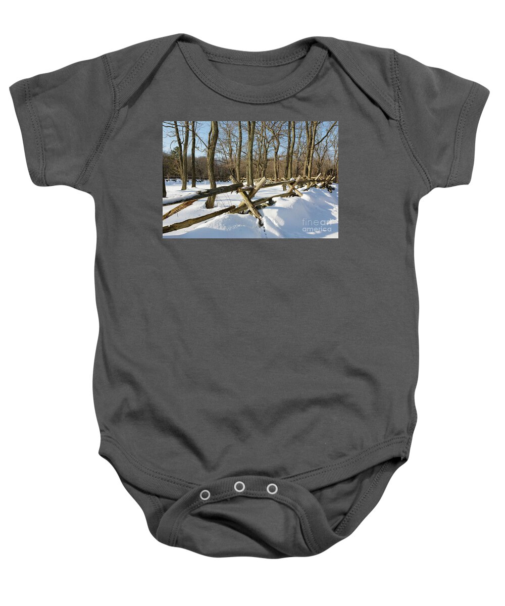 American Revolutionary War Baby Onesie featuring the photograph Minute Man National Historical Park - Lincoln Massachusetts by Erin Paul Donovan
