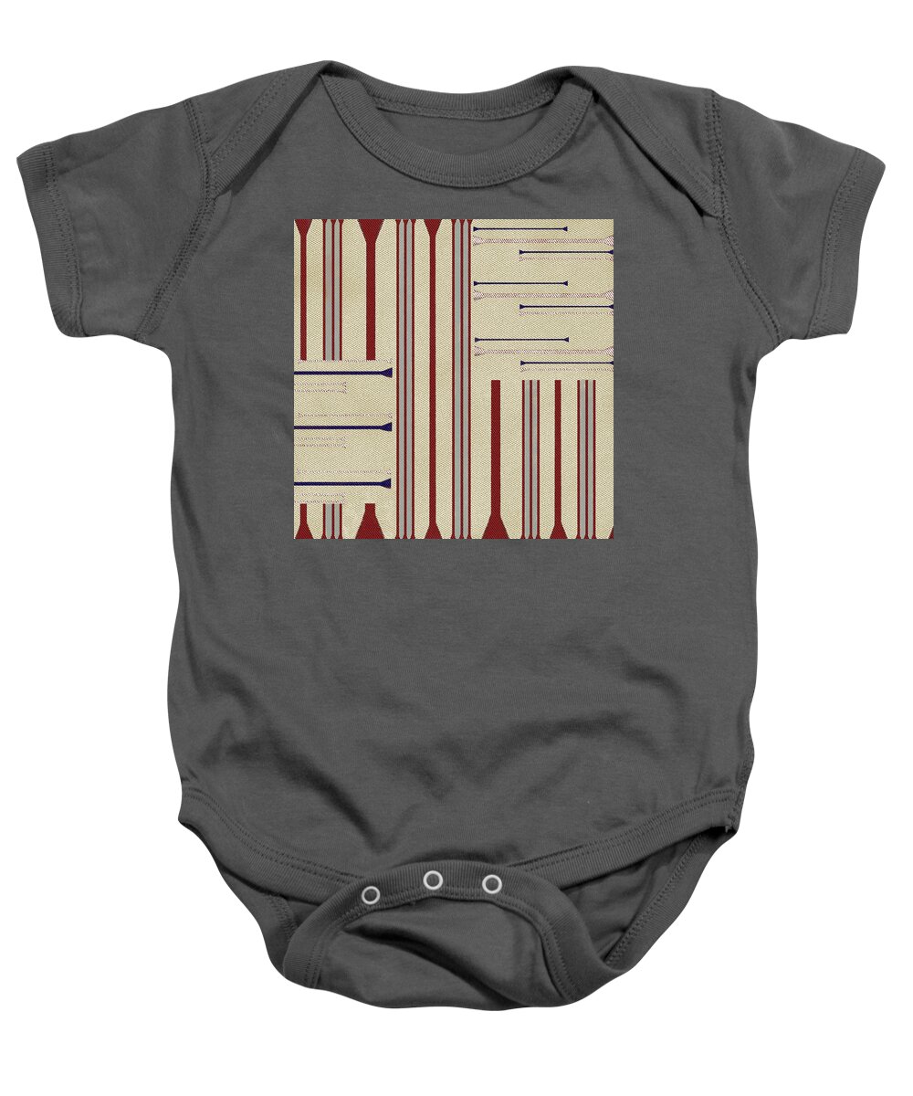 Stripe Baby Onesie featuring the digital art Modern African Ticking Stripe by Sand And Chi