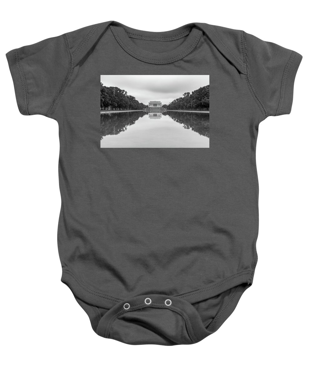 Lincoln Memorial Baby Onesie featuring the photograph Monochrome Memorial by Robert Miller