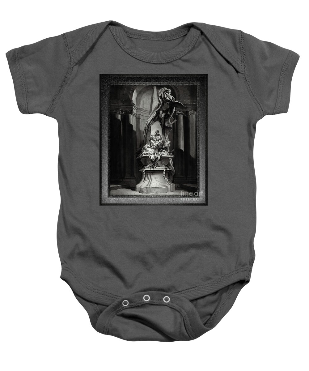 Monument To Mignard Baby Onesie featuring the painting Monument to Mignard by Francois Boucher Old Masters Fine Art Reproduction by Rolando Burbon