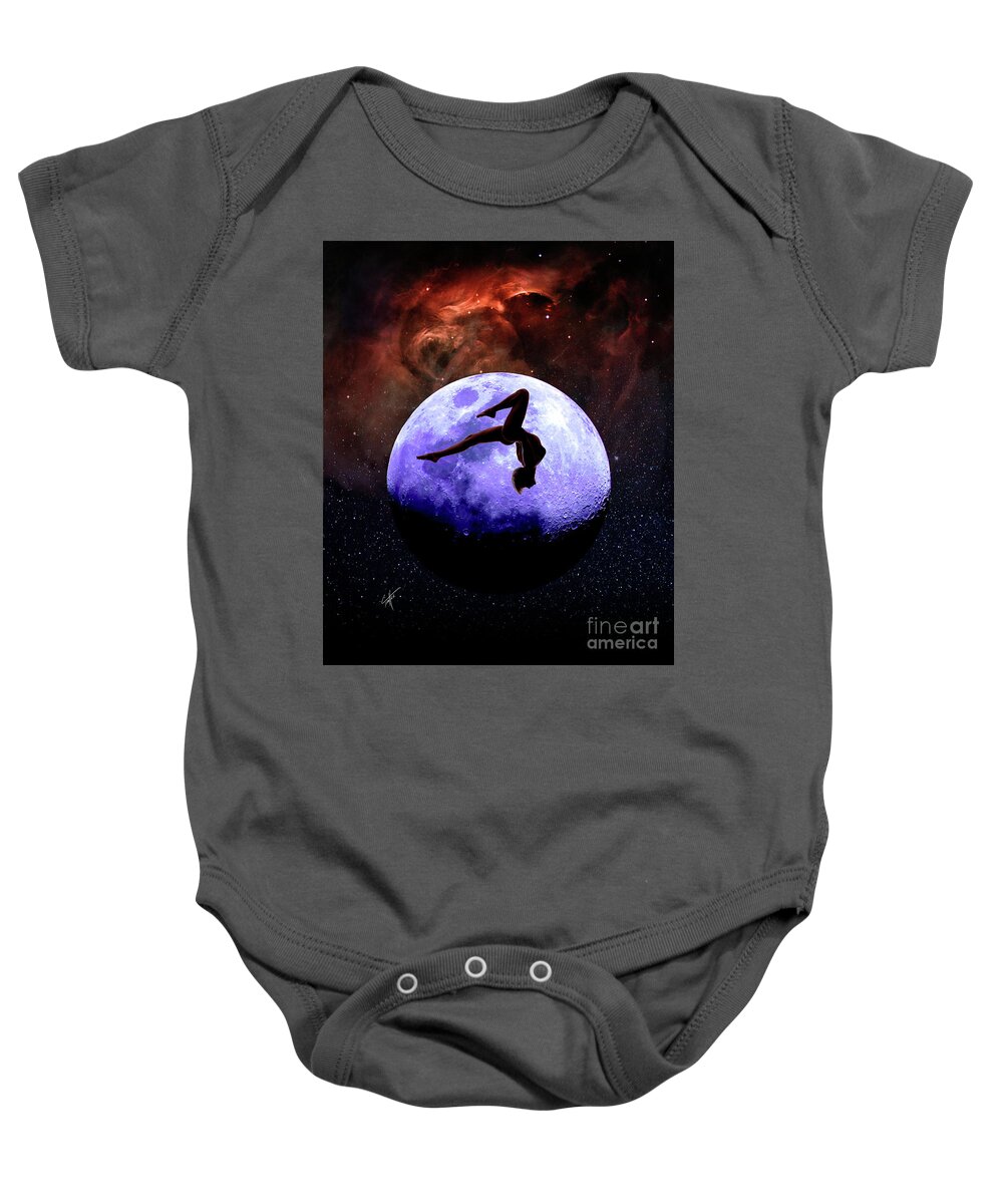 Dancer Baby Onesie featuring the pyrography Moon Dancer by Jim Trotter