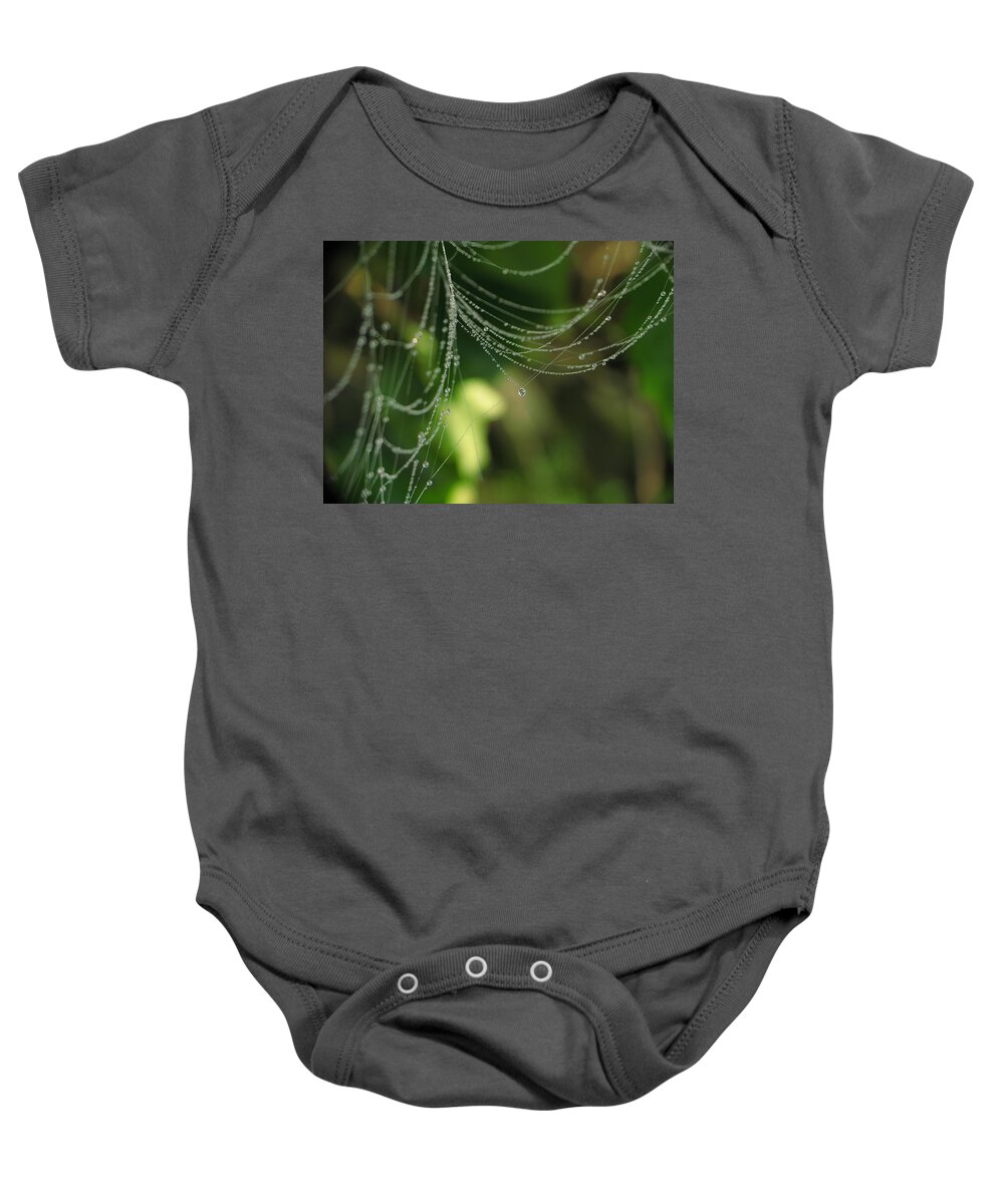 Cobweb Baby Onesie featuring the photograph Morning Dew by Lens Art Photography By Larry Trager