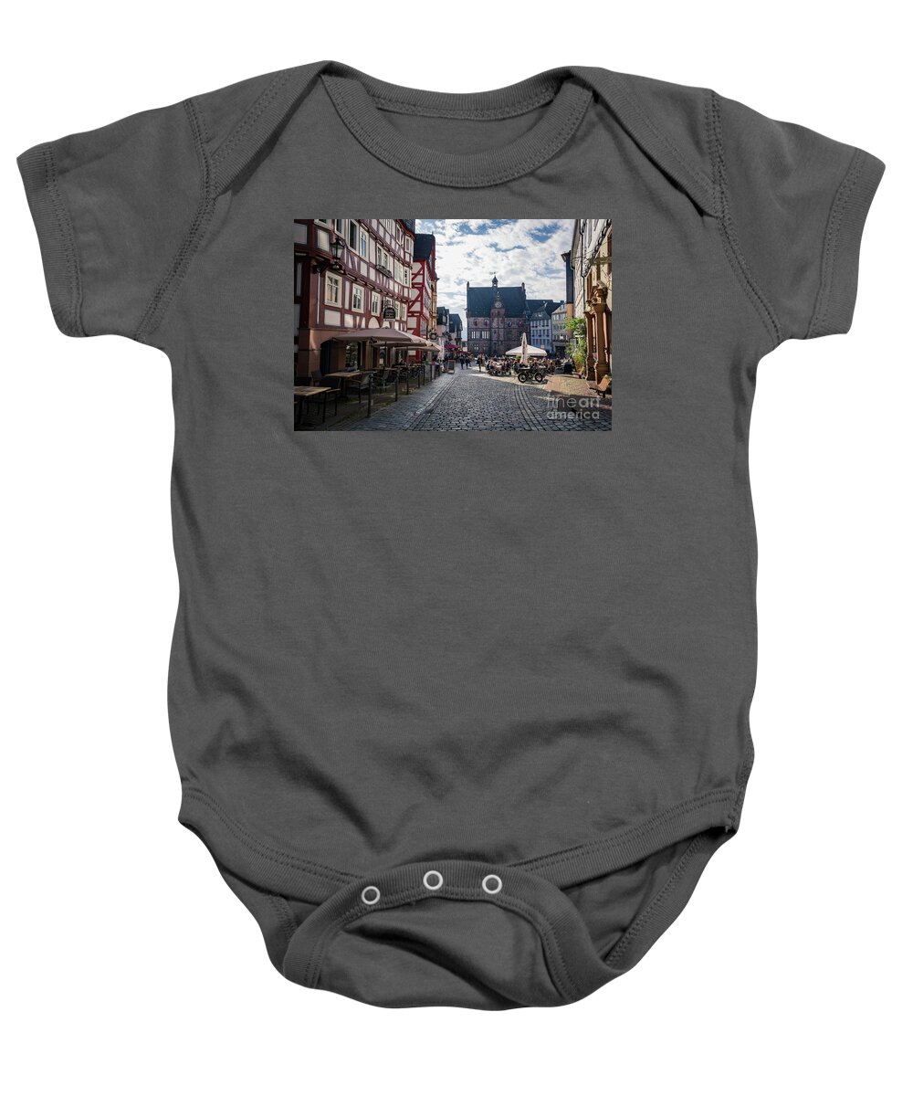 Marburg Baby Onesie featuring the photograph Morning in Marburgt Old City by Eva Lechner