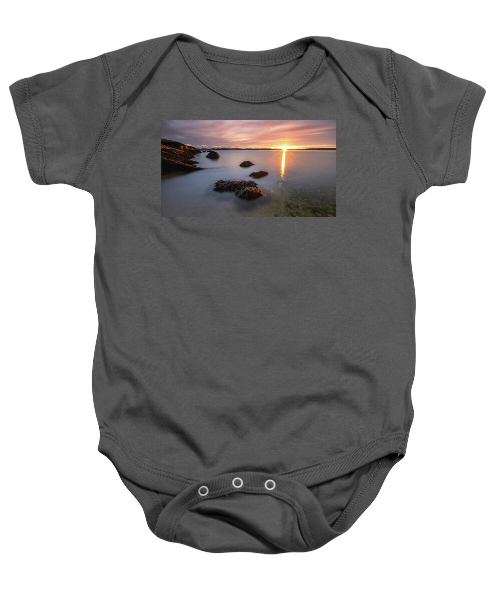 Sunrise Baby Onesie featuring the photograph Morning Sun, Stage Fort Park by Michael Hubley