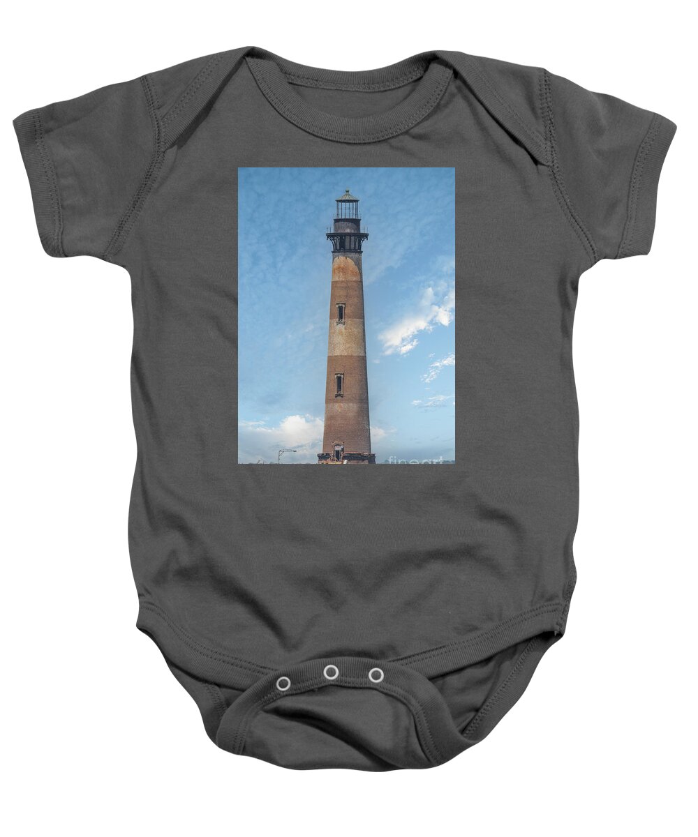 Morris Island Lighthouse Baby Onesie featuring the photograph Morris Island Lighthouse - Charleston South Carolina - Standing Tall by Dale Powell