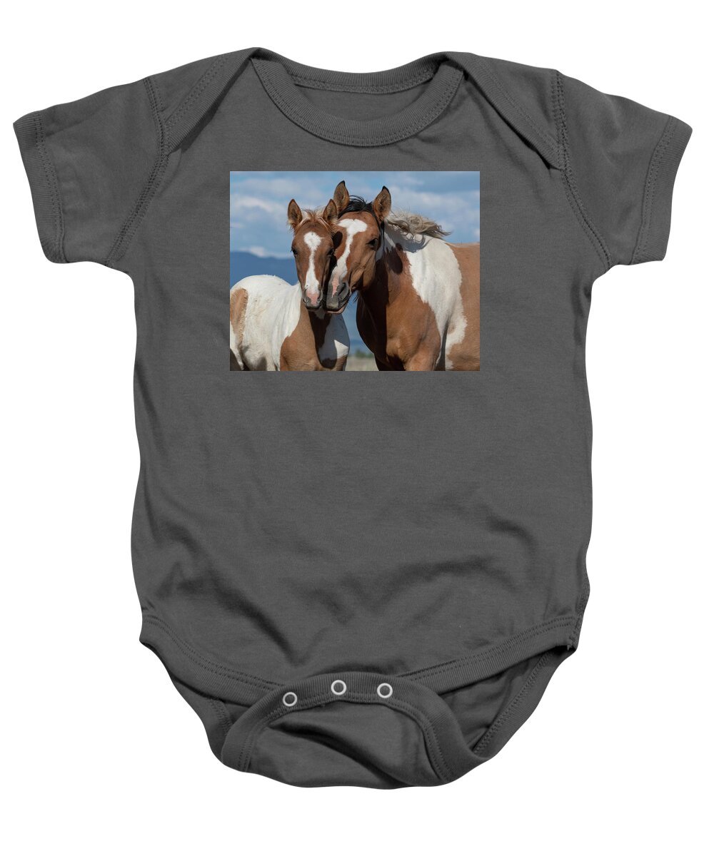 Wild Horses Baby Onesie featuring the photograph Mother/Daughter by Mary Hone