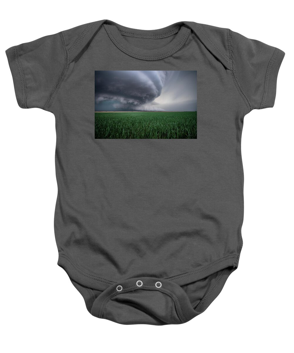 Mesocyclone Baby Onesie featuring the photograph Mothership Storm by Wesley Aston
