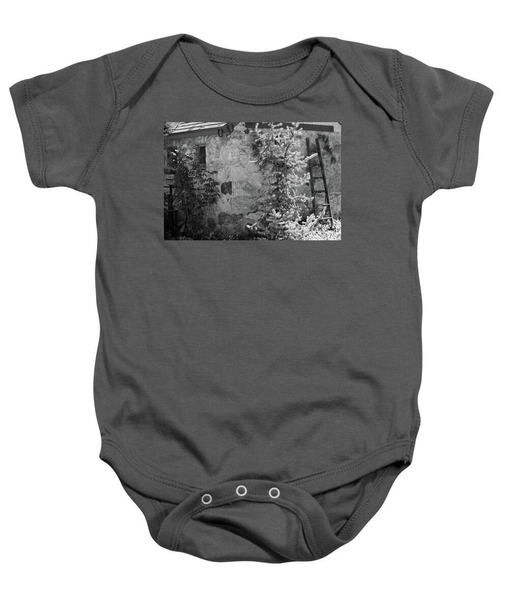 Architecture Baby Onesie featuring the photograph Mountain Cabin by Tony Spencer