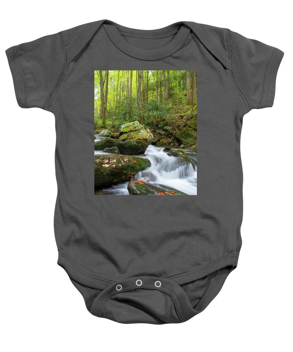 Tennessee Baby Onesie featuring the photograph Mountain Water by Larry Bohlin