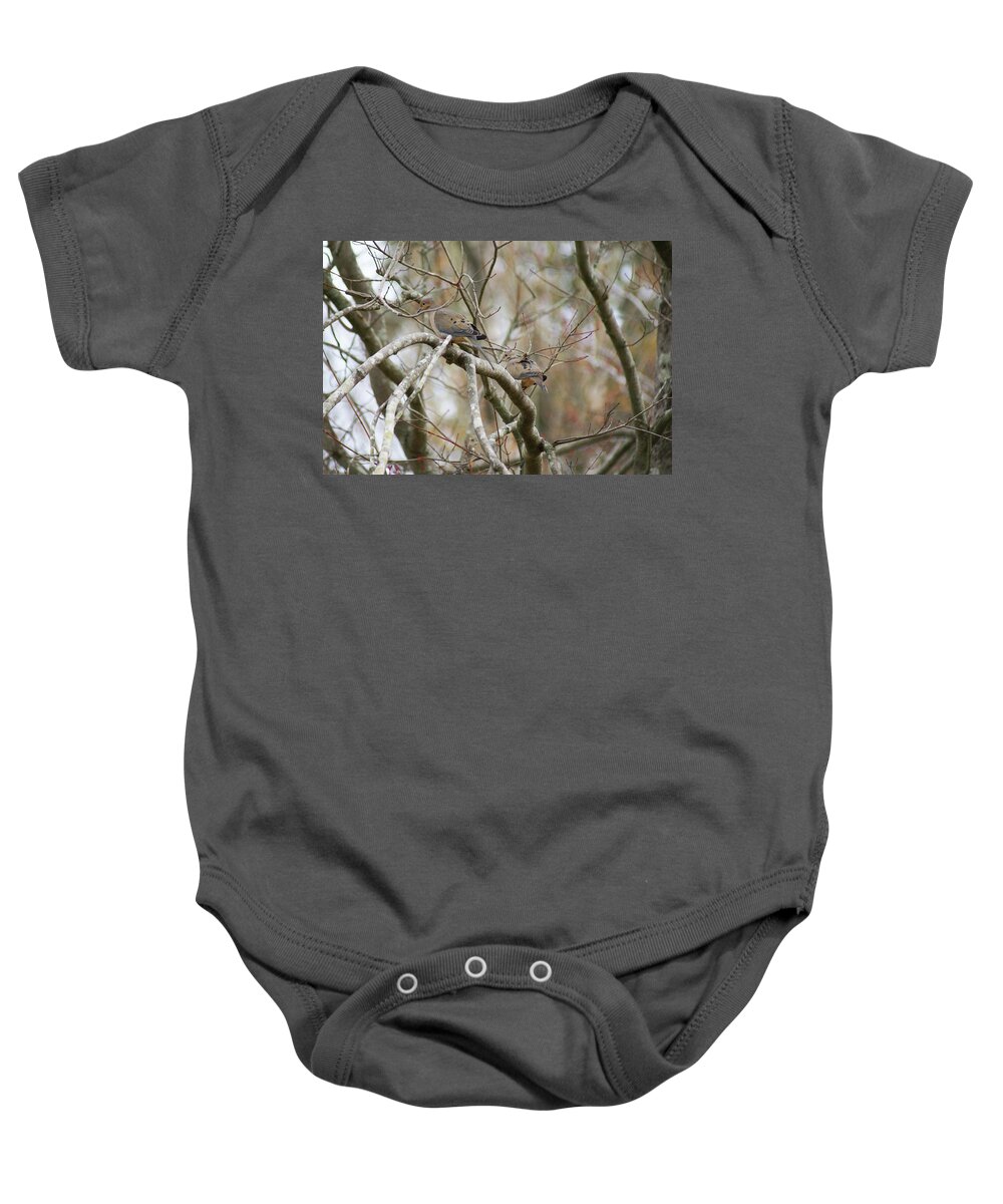  Baby Onesie featuring the photograph Mourning Doves by Heather E Harman