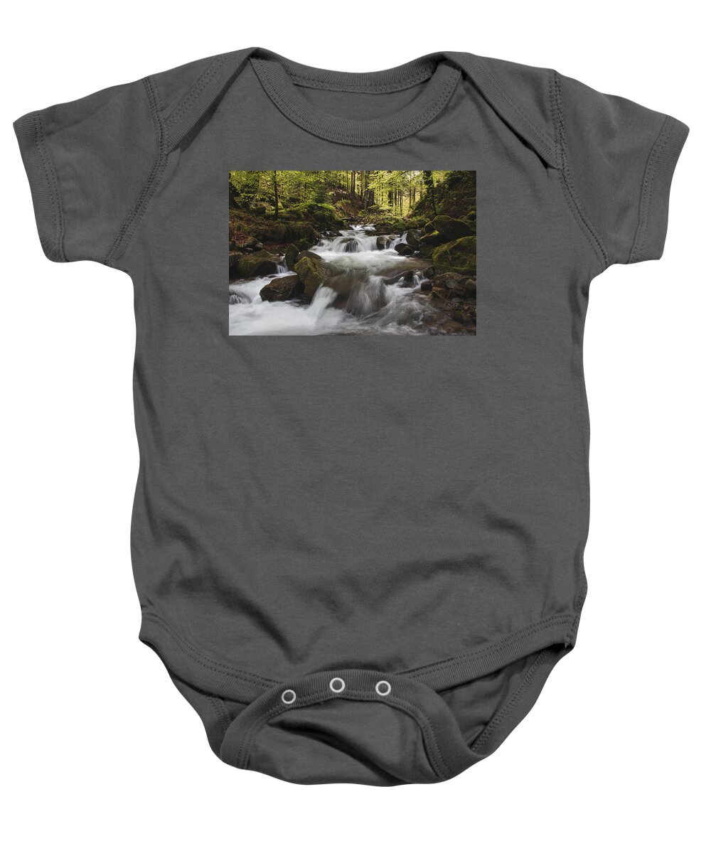 Satiny Waterfall Baby Onesie featuring the photograph Natural gem in the form of clean water and air by Vaclav Sonnek