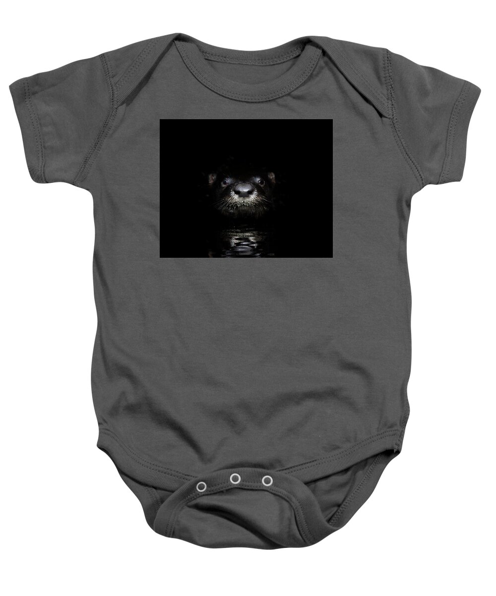 Otter Baby Onesie featuring the photograph Night of the Otter by Mark Andrew Thomas