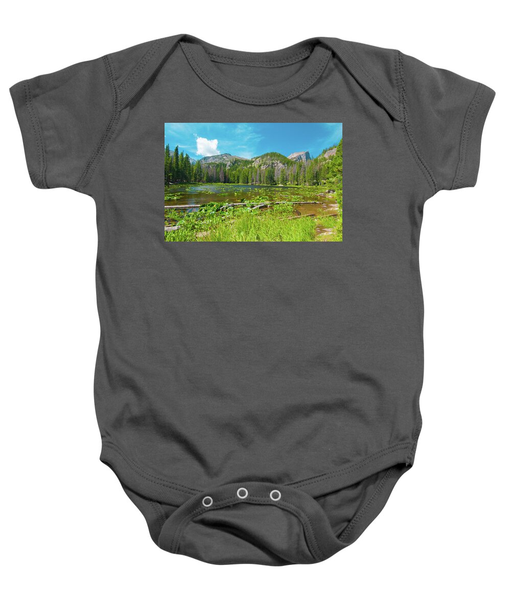 Nymph Lake Baby Onesie featuring the photograph Nymph Lake, Rocky Mountain National Park, Colorado, USA, North America by Tom Potter