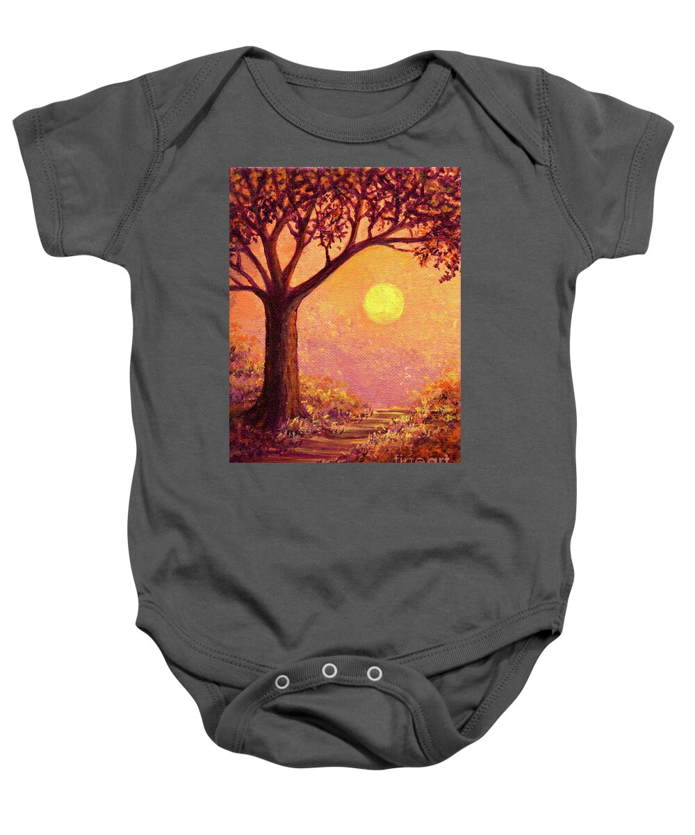 October Baby Onesie featuring the painting October Sun by Sarah Irland