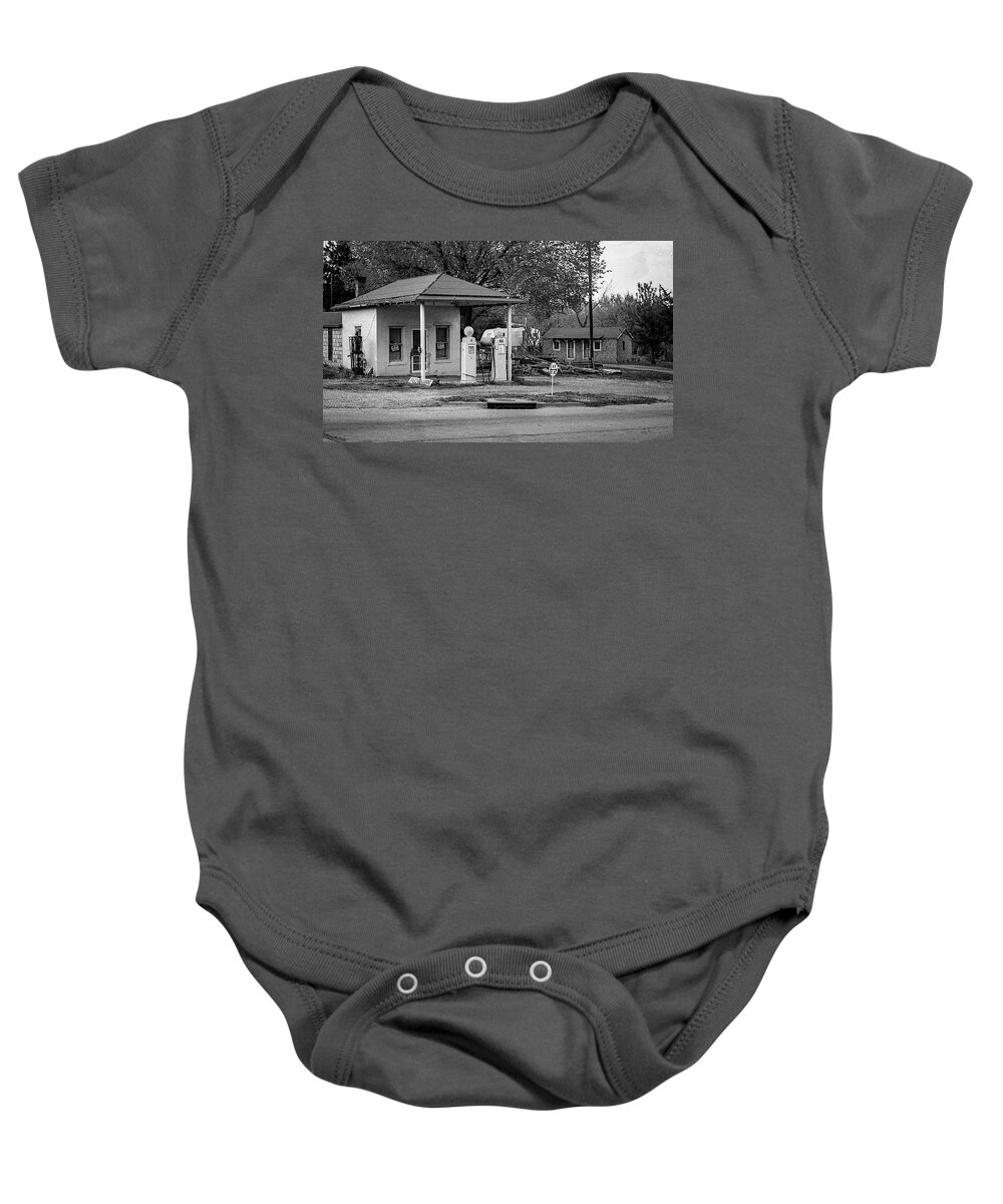 Old Service Station Baby Onesie featuring the photograph Old service Station by Jim Mathis
