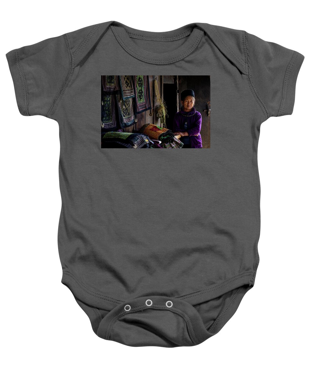 Black Baby Onesie featuring the photograph Old Vietnamese of Lao Chai by Arj Munoz