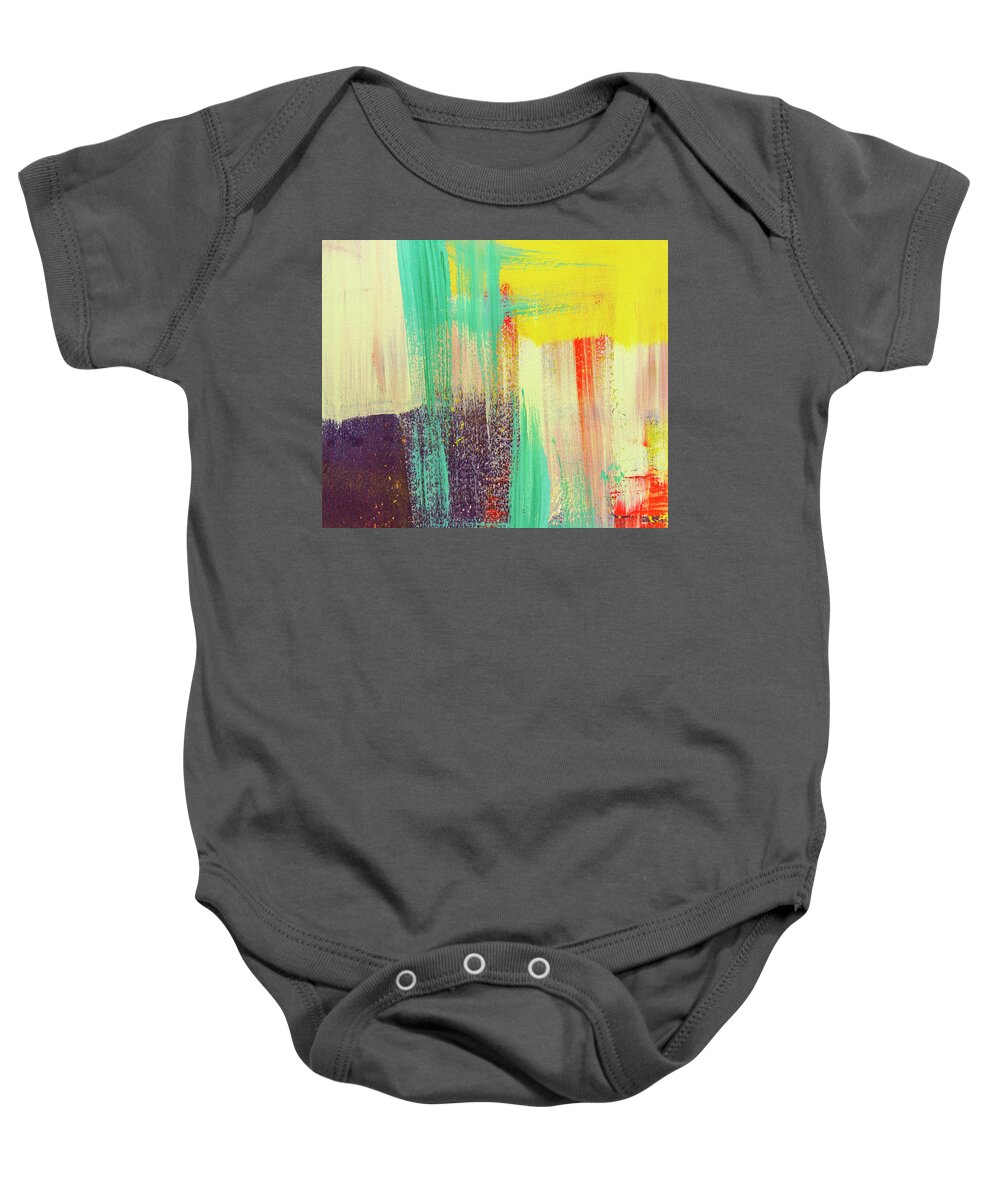 Abstract Baby Onesie featuring the painting Oleana by Zazzy Art Bar