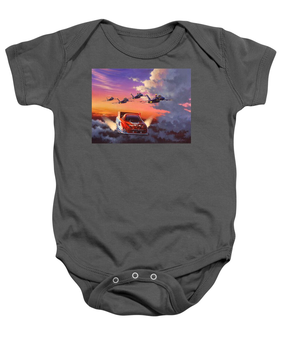 Drag Racing Nhra Top Fuel Funny Car John Force Kenny Youngblood Nitro Champion March Meet Images Image Race Track Fuel Gary Densham Blue Angels Us Air Force. Baby Onesie featuring the painting On Angels Wings by Kenny Youngblood