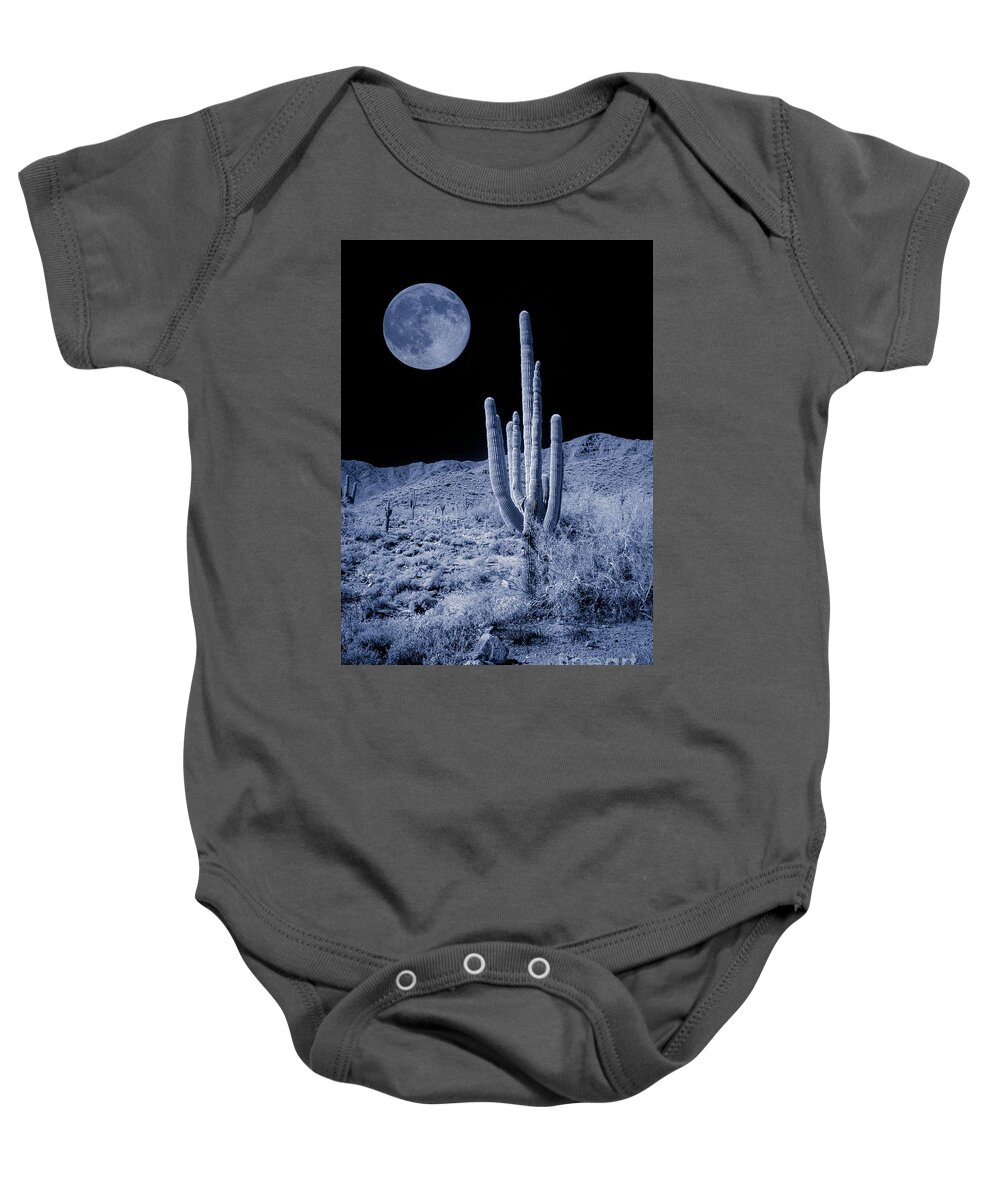 B&w Baby Onesie featuring the photograph Once In A Blue Moon by Kenneth Johnson