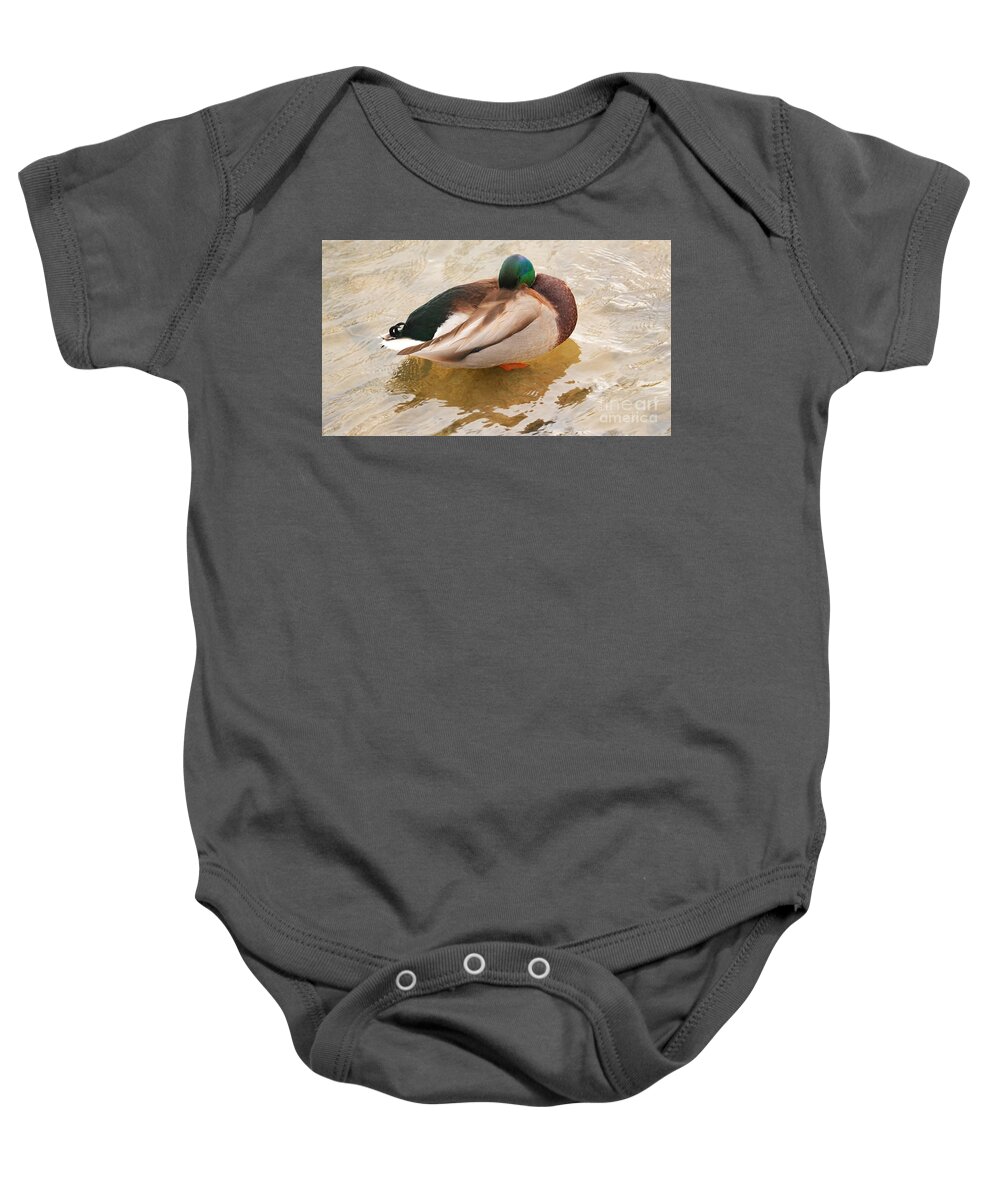 Duck Baby Onesie featuring the photograph One EYE Always Wary by fototaker Tony