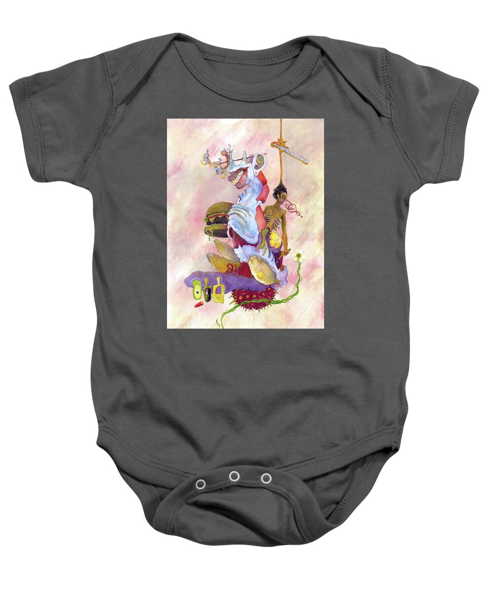 Whatever Baby Onesie featuring the painting Only One Continuity by Yom Tov Blumenthal
