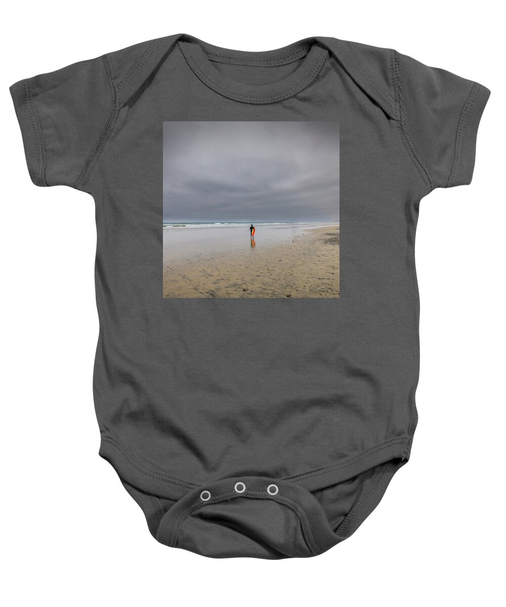 Sand Baby Onesie featuring the photograph Orange - Square Crop by Peter Tellone