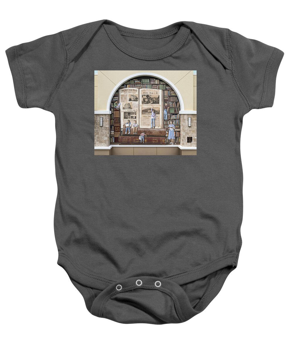 Punta Gorda Baby Onesie featuring the photograph Pages From Our Library's Past by Punta Gorda Historic Mural Society